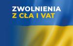 Napis zwolnienia z cła i vat na niebiesko-żółtym tle