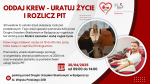 Plakat informujący o akcji oddawania krwi.