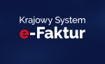 Napis Krajowy System e-Faktur na granatowym tle